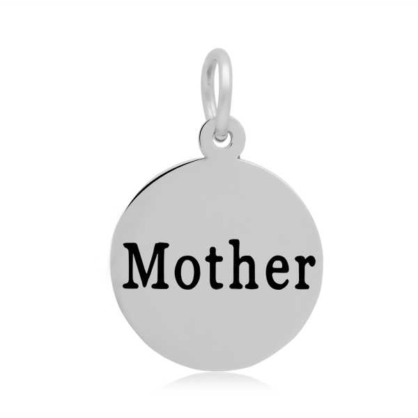 PandaHall 316 Stainless Steel Enamel Pendants, Flat Round with Word Mother, Stainless Steel Color, 19x16x1.5mm, Hole: 5mm Stainless...
