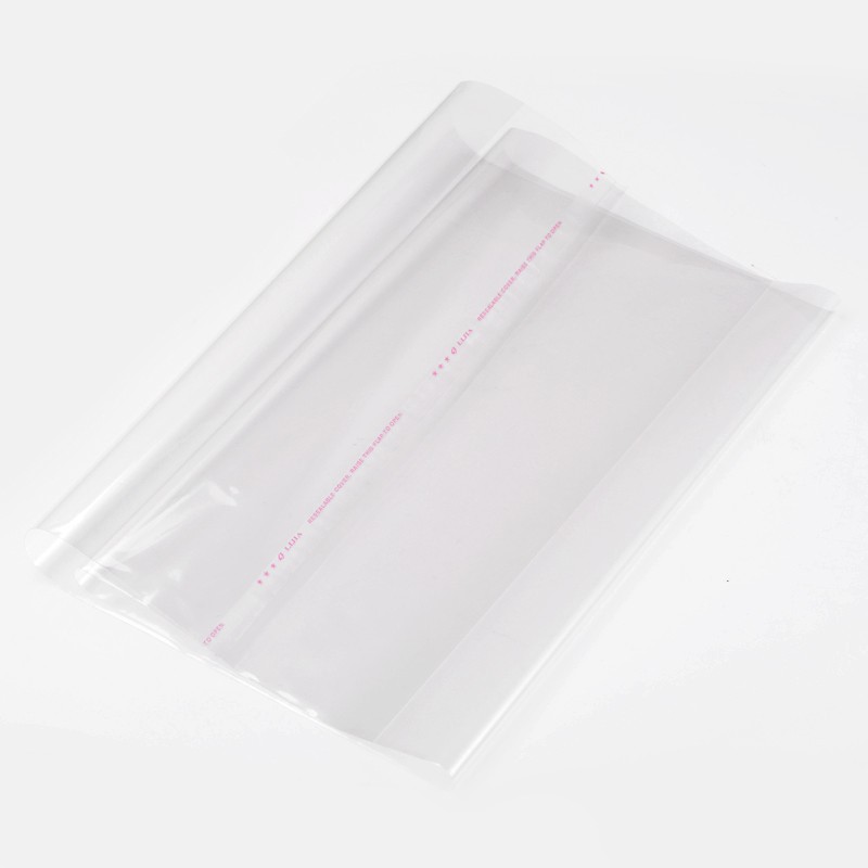 PandaHall Rectangle Transparent Clear Packaging Cellophane Bags, Clear, 65x30cm, unilateral thickness: 0.07mm Cellophane Clear