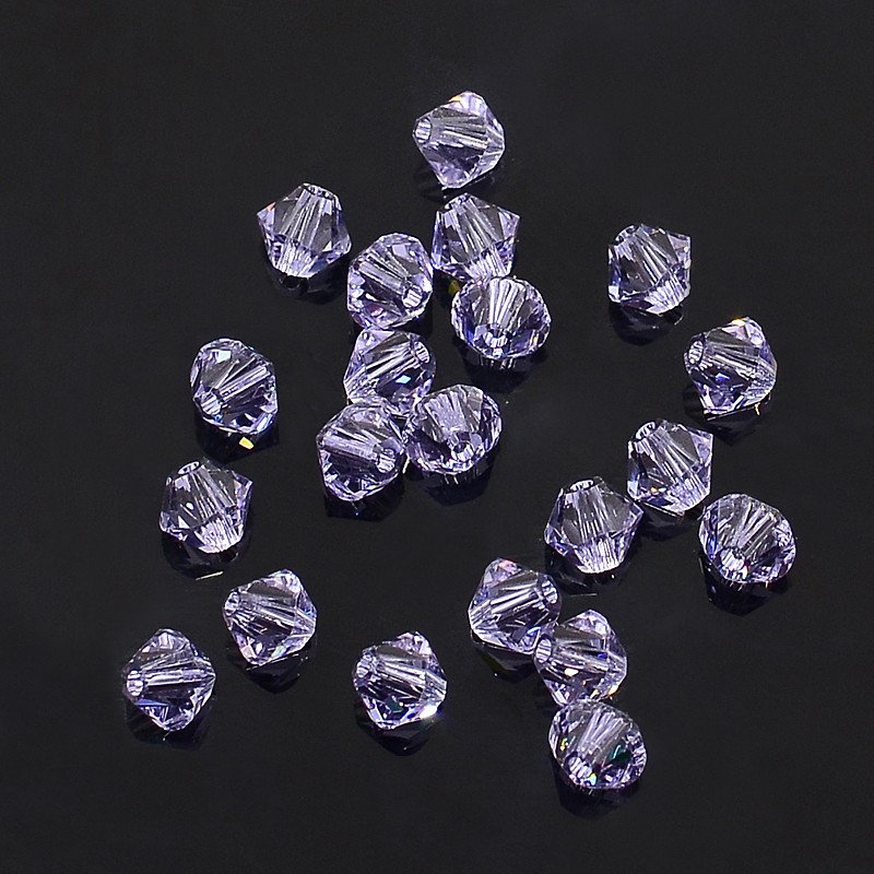 PandaHall Austrian Crystal Beads Loose Beads, 4mm Violet 5301 Bicone, Size: about 4mm long, 4mm wide, Hole: 1mm