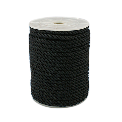PandaHall Twisted Nylon Thread, Black, 5mm, about 18~19yards/roll(16.4m~17.3m/roll) Nylon Black