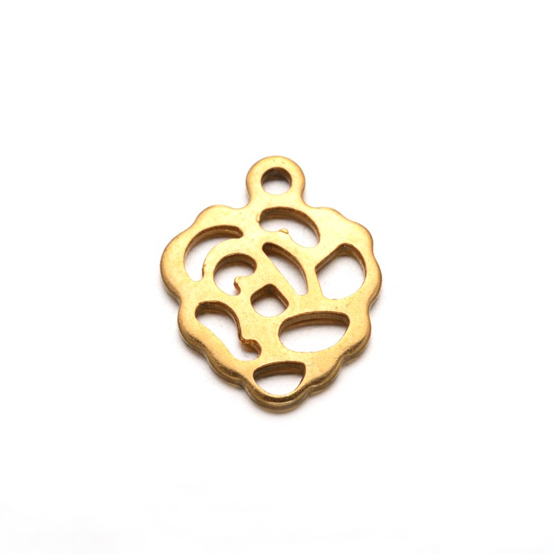 PandaHall Flower 304 Stainless Steel Charms, Golden, 14x11x1mm, Hole: 1mm Stainless Steel Flower