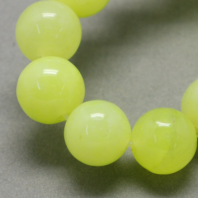 PandaHall Natural Jade Bead Strands, Dyed, Round, ChampagneYellow, 8mm, Hole: 1mm; about 48pcs/strand, 14.9" Other Jade Round Yellow
