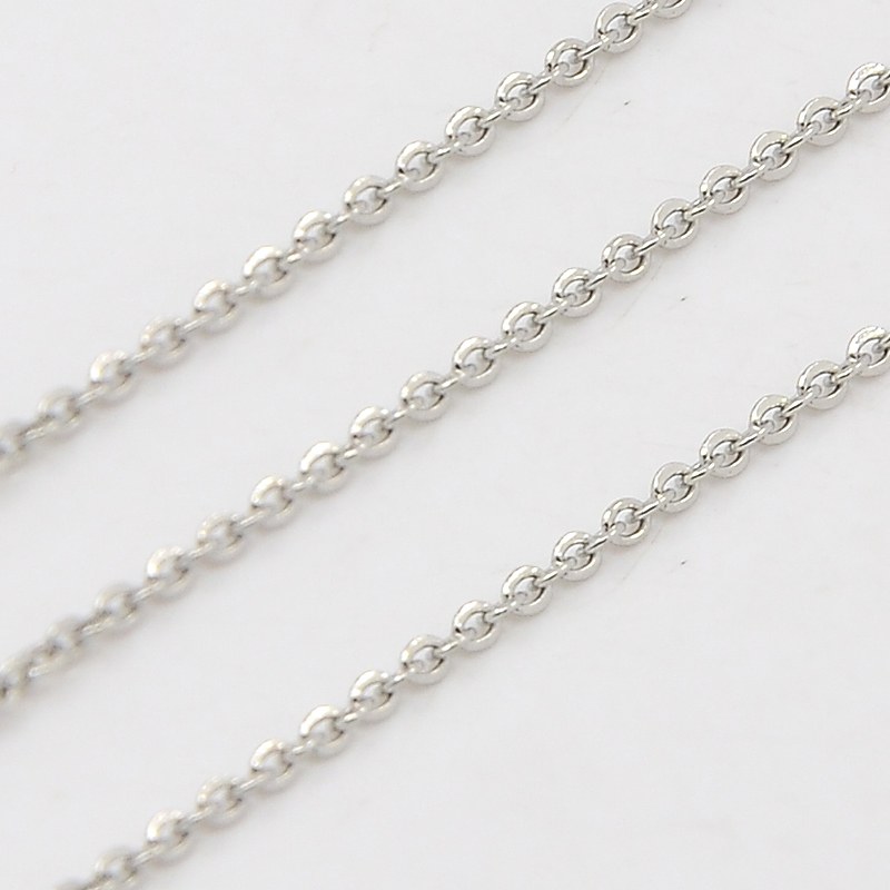 PandaHall 304 Stainless Steel Cable Chains, Stainless Steel Color, 1.5x1.2mm Stainless Steel