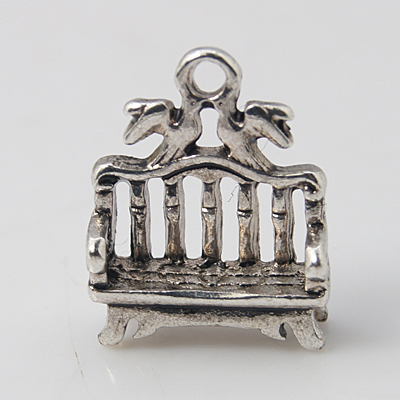 PandaHall Metal Alloy Pendants, Bench, Antique Silver, Lead Free, Cadmium Free and Nickel Free, 16x13x5mm, Hole: 2mm Alloy Furniture