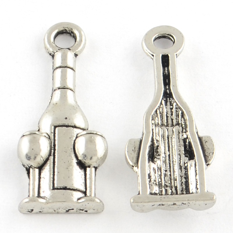 PandaHall Tibetan Style Bottle Alloy Pendants, Lead Free & Cadmium Free, Antique Silver, 20.5x8x2.5mm, Hole: 2mm; about 1428pcs/1000g Alloy...