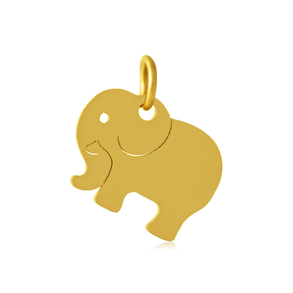 PandaHall 304 Stainless Steel Peandants, Elephant, Golden, 11x14x1mm, Hole: 3mm Stainless Steel Elephant