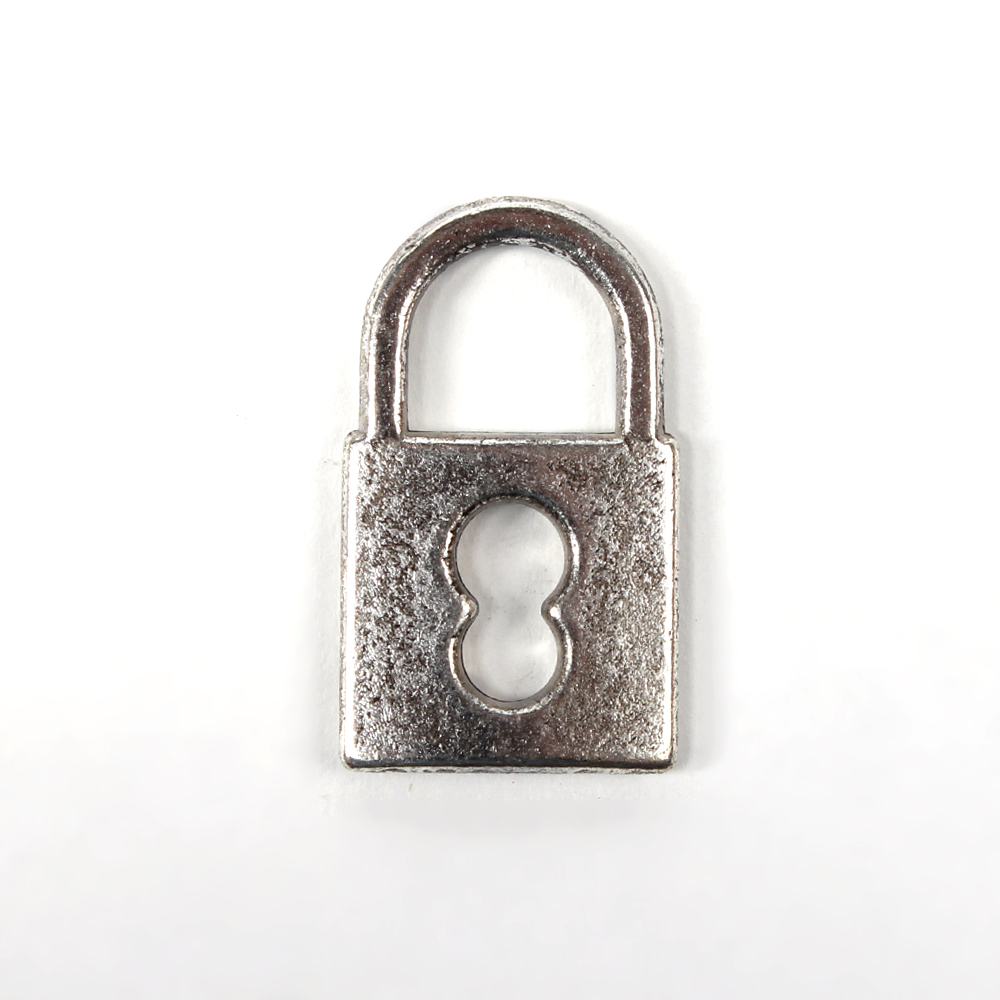 PandaHall Antique Silver Alloy Lock Pendants, Lead Free and Cadmium Free, about 19mm long, 11mm wide, 1.5mm thick Alloy Lock Silver