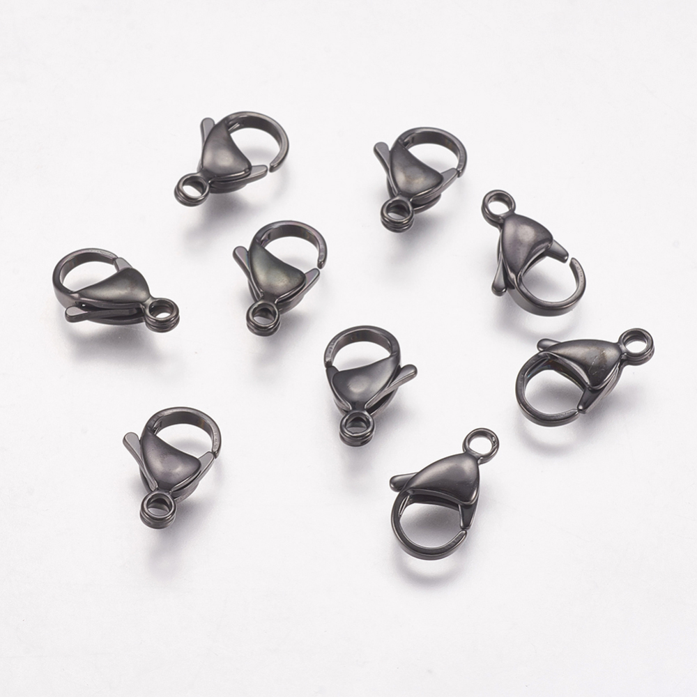 PandaHall 304 Stainless Steel Lobster Claw Clasps, Gunmetal, 15x9x4mm Stainless Steel Others