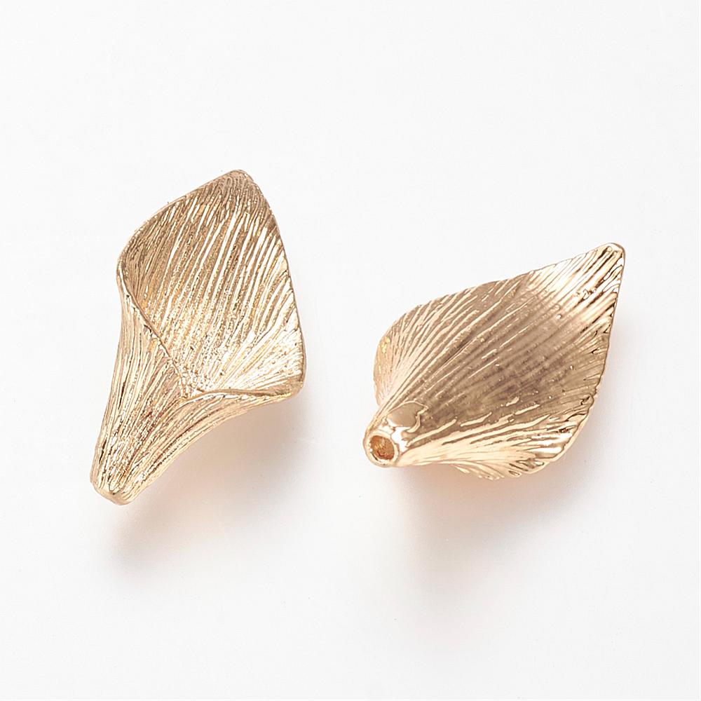 PandaHall Brass Beads, Real Gold Plated, Flower, 18.5x10x5mm, Hole: 1mm Brass Flower
