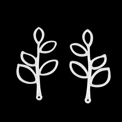 PandaHall Tibetan Style Pendants, Lead Free, Leaf, Silver, 38x19x2mm, Hole: 1mm Alloy Leaf Silver