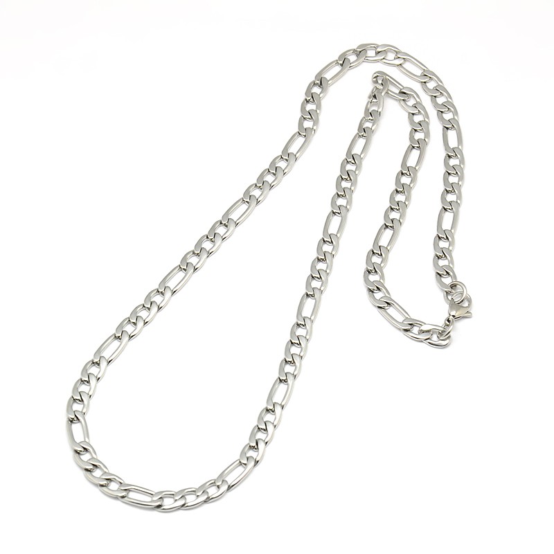 PandaHall Fashionable 304 Stainless Steel Figaro Chain Necklaces for Men, with Lobster Claw Clasps, Stainless Steel Color, 21.65"(55cm)x6mm...