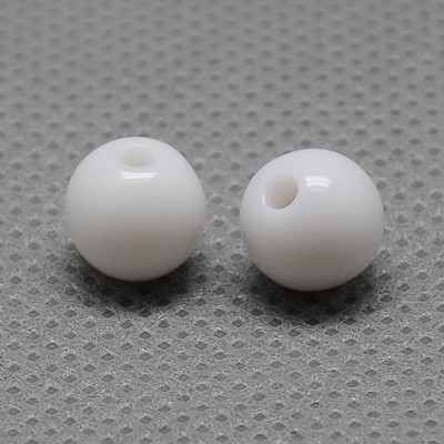 PandaHall Solid Round Acrylic Beads, White, 5mm, Hole: 1mm Acrylic Round White