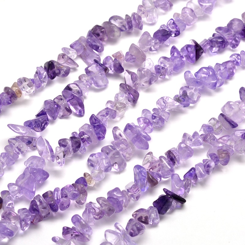 PandaHall Natural Amethyst Chip Bead Strands, 5~8x5~8mm, Hole: 1mm; about 31.5" Amethyst Chip