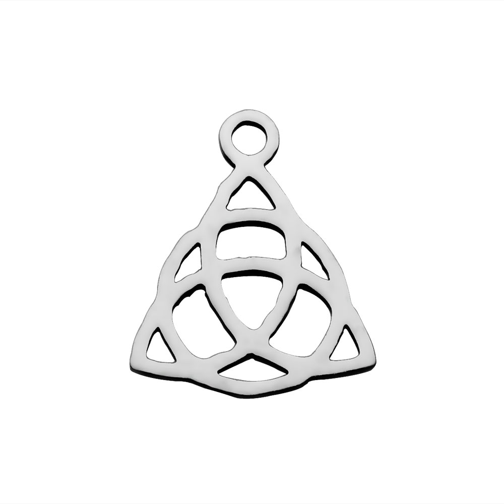 PandaHall 304 Stainless Steel Charms, Knot, Stainless Steel Color, 14x11.5x1.1mm, Hole: 1.5mm Stainless Steel Others