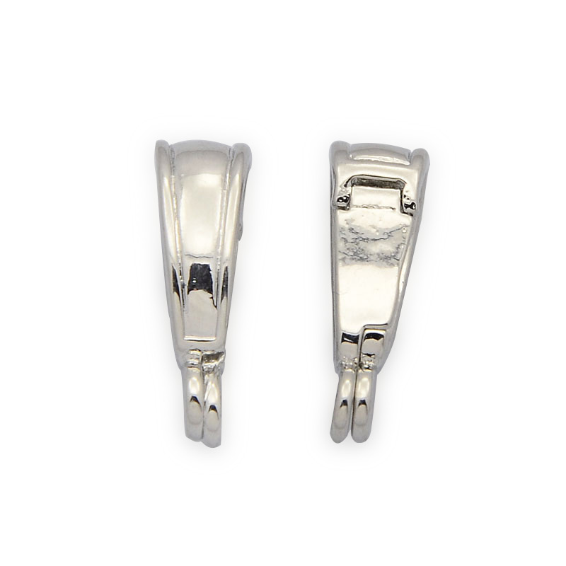 PandaHall Brass Donut Bails, Nickel Free, Platinum, 20x8x5mm, Hole: 3mm Brass