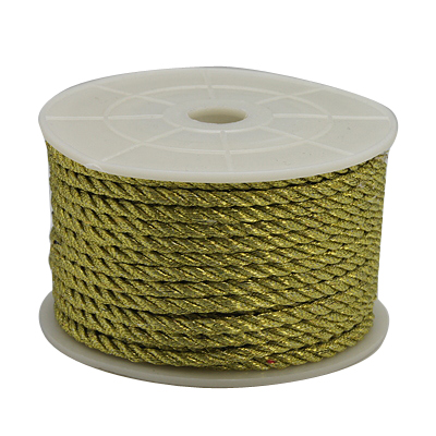 PandaHall Dacron Cord, Olive, 3mm, 20m/roll Polyester Green