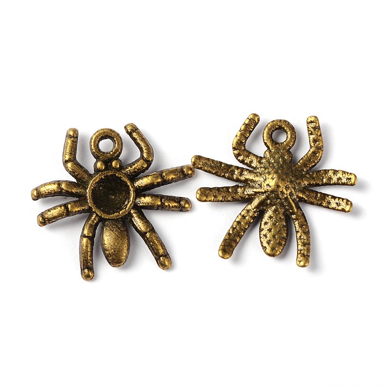 PandaHall Vintage Style Antique Bronze Tone Halloween Jewelry Alloy Spider Pendants Charms, Lead Free & Nickel Free & Cadmium Free, about...