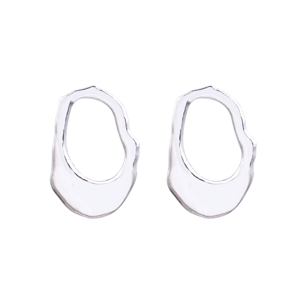 PandaHall Alloy Stud Earrings, Platinum, 40x25mm Alloy