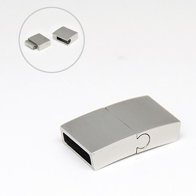 PandaHall 304 Stainless Steel Magnetic Clasps, Rectangle, 26x15x6mm, Hole: 3.5x12.5mm Stainless Steel Rectangle