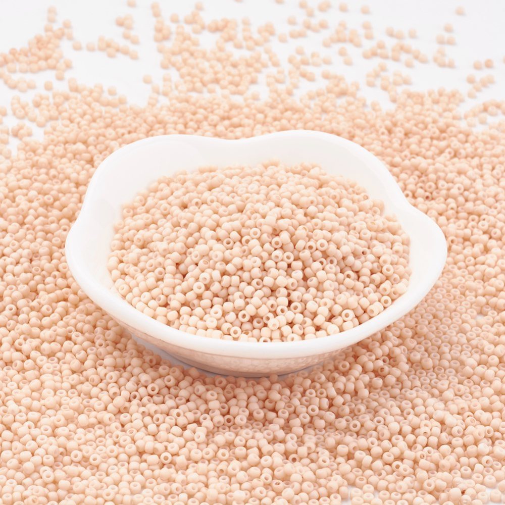 PandaHall TOHO&reg Japan Import Glass Round Seed Beads, 11/0 Matte Opaque, PeachPuff, 2x1.5mm, Hole: 0.5mm; about 933pcs/10g Glass Brown