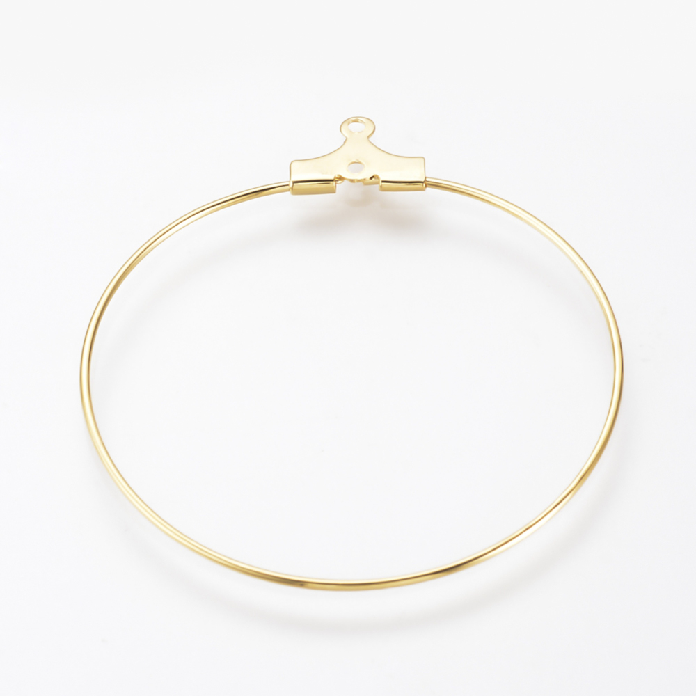 PandaHall Brass Hoop Earring Findings, Real Gold Plated, Ring, 39x36x1mm, Hole: 1mm Brass
