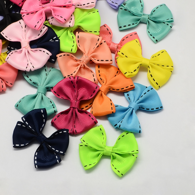 PandaHall Handmade Woven Costume Accessories, Grosgrain Bowknot, Mixed Color, 45x52x8mm Ribbon Bowknot Multicolor