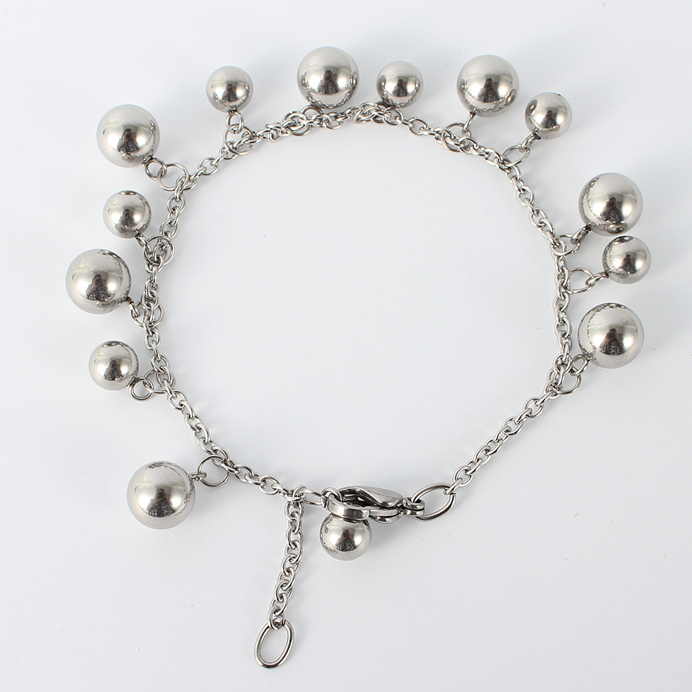 PandaHall 304 Stainless Steel Charm Bracelets, with Lobster Claw Clasps, Stainless Steel Color, 7-1/4"(185mm) Stainless Steel