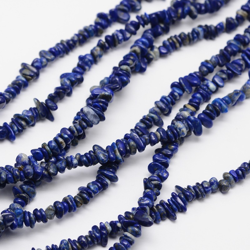 PandaHall Chips Natural Lapis Lazuli Beads Strands, 3~8x3~12x3~5mm, Hole: 1mm; about 32" Lapis Lazuli Chip