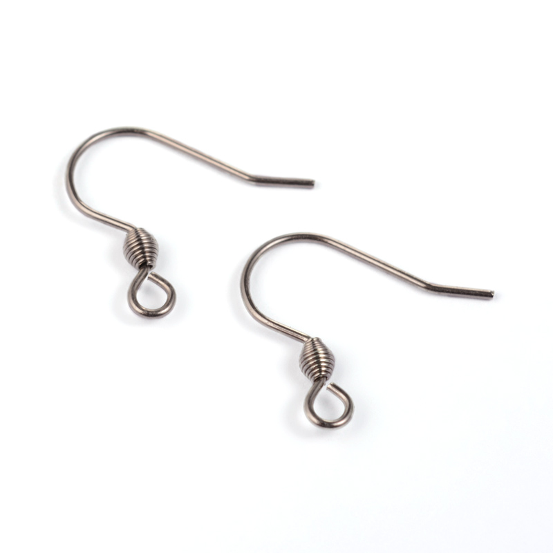 PandaHall 304 Stainless Steel Earring Hook Findings, Stainless Steel Color, 18x16x0.8mm, Hole: 2mm Stainless Steel