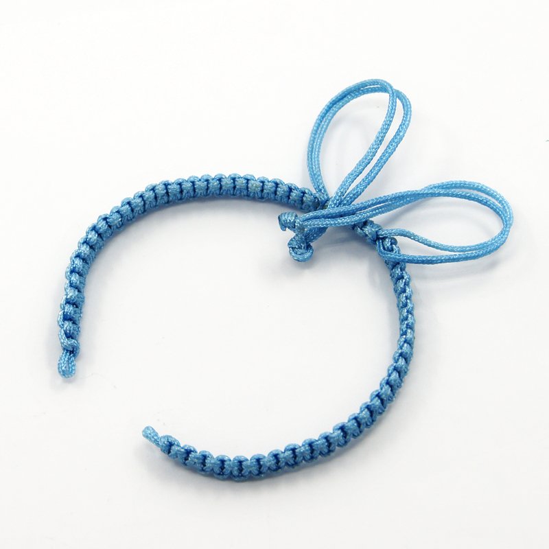PandaHall Braided Nylon Cord for DIY Bracelet Making, LightSkyBlue, 145~155x5x2mm Nylon