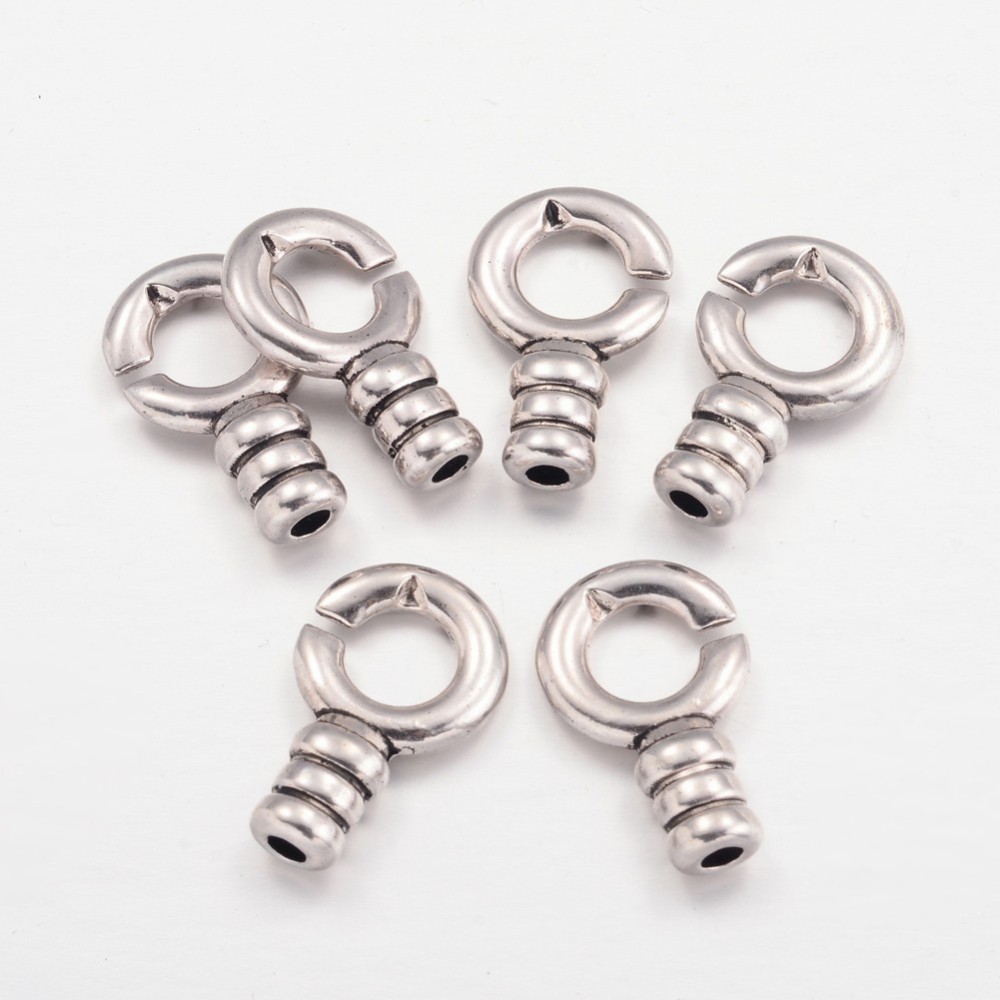 PandaHall Tibetan Style Interlocking Clasps, Cadmium Free & Nickel Free & Lead Free, Antique Silver, 23x14x6mm, Hole: 3mm Alloy