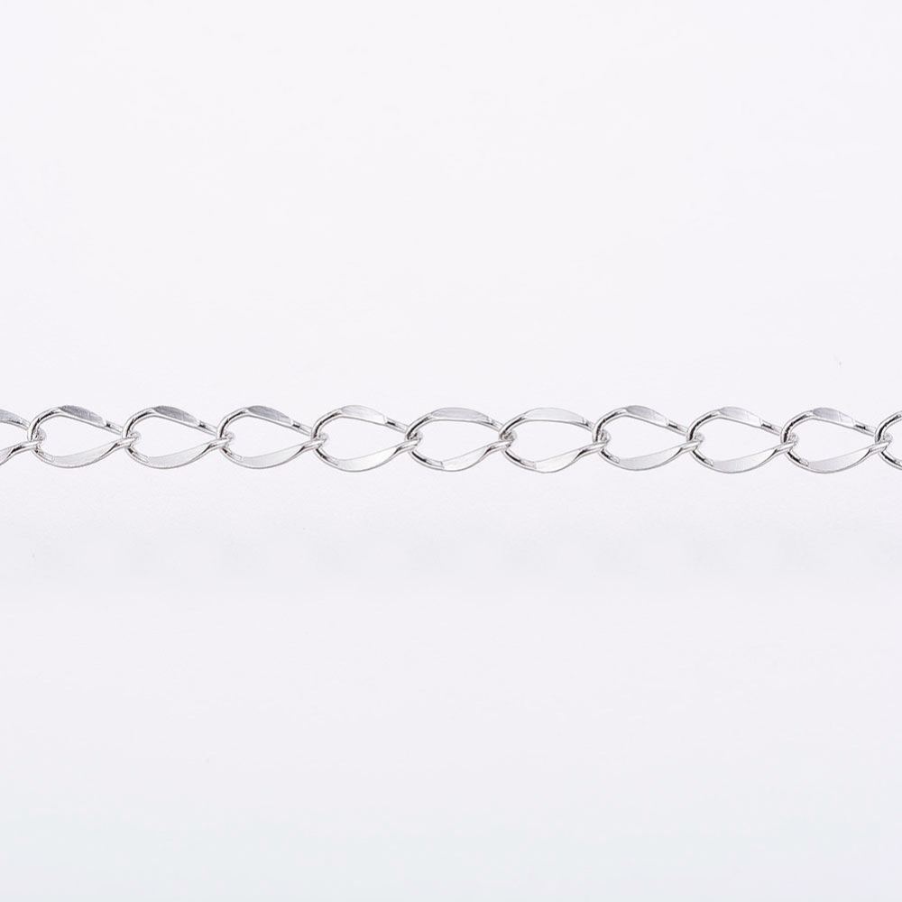 PandaHall Handmade 304 Stainless Steel Chains, with Spool, Stainless Steel Color, 3x2x0.3mm; about 20m/roll Stainless Steel