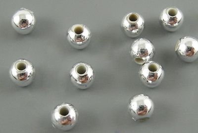 PandaHall Carnival Celebrations, Mardi Gras Beads, Plating Acrylic Beads, Round, Silver Color, about 10mm in diameter, hole: 2mm Acrylic...