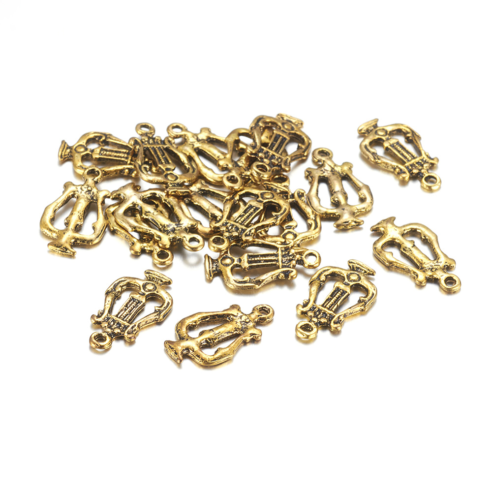PandaHall Tibetan Style Lantern Charms, Lead Free, Antique Golden, 15x9x1mm, Hole: 1mm Alloy Lantern