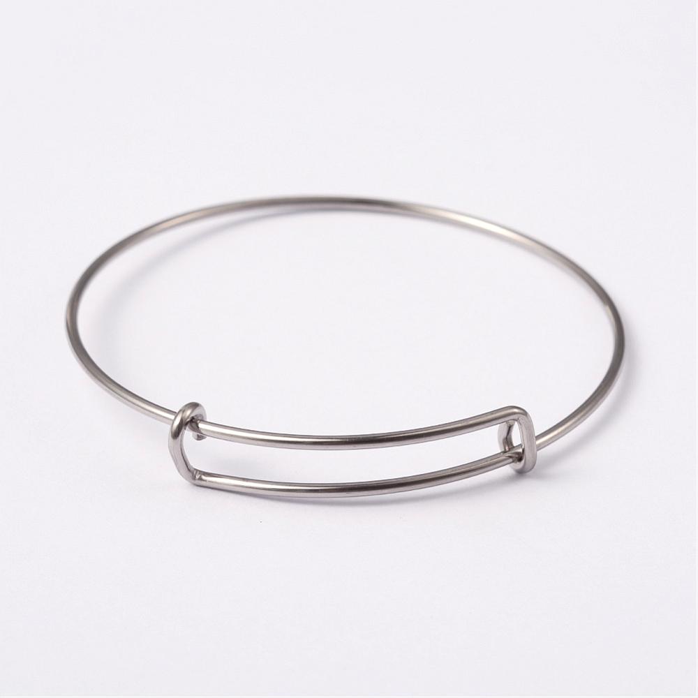 PandaHall 304 Stainless Steel Bangle Making, Stainless Steel Color, 62mm Stainless Steel