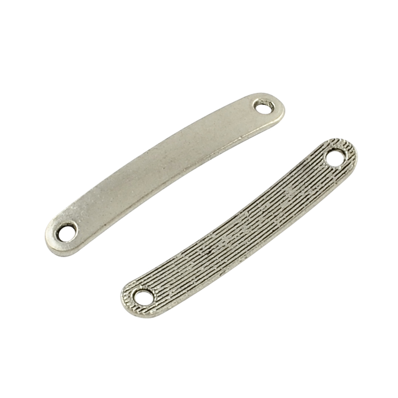 PandaHall Tibetan Style Alloy Links, Lead Free & Cadmium Free, Antique Silver, 44.5x7x1.5mm, Hole: 2.5mm; about 350pcs/1000g Alloy Oval