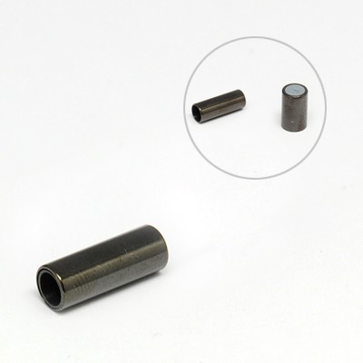 PandaHall 304 Stainless Steel Magnetic Clasps, Column, Gunmetal, 16x6mm, Hole: 4mm Stainless Steel Column