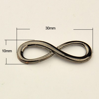 PandaHall Alloy Links, Infinity, Gunmetal, 30x10x2mm Alloy Infinity