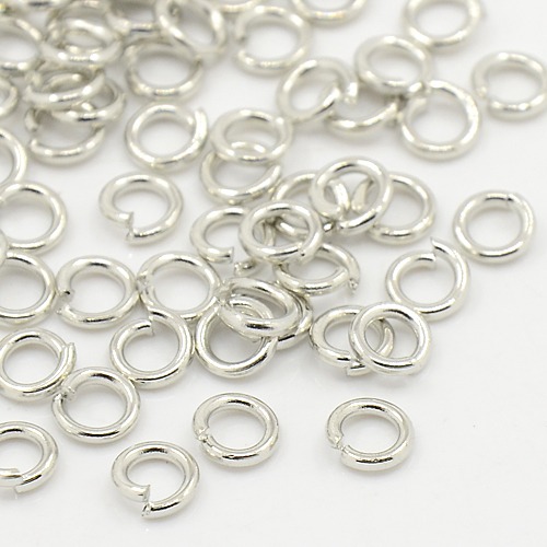 PandaHall Platinum Plated Brass Round Jump Rings Jewelry Findings Accessories, Nickel Free, about 5mm in diameter, 1mm thick; about 3mm...