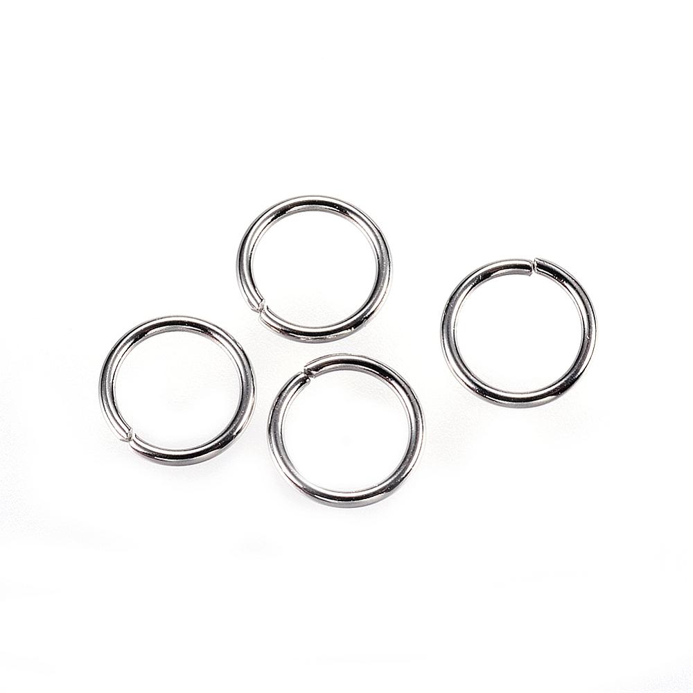 PandaHall 304 Stainless Steel Jump Rings, Close but Unsoldered Jump Rings, Stainless Steel Color, 8x0.9mm; about 6.2mm inner diameter...