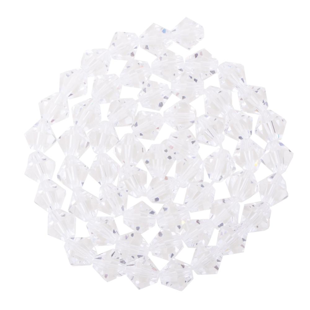 PandaHall Faceted Imitation Austrian Crystal Bead Strands, Grade AAA, Diamond, Dyed, Clear, 6x6mm, Hole: 1mm; about 68pcs/strand, 15.7"...