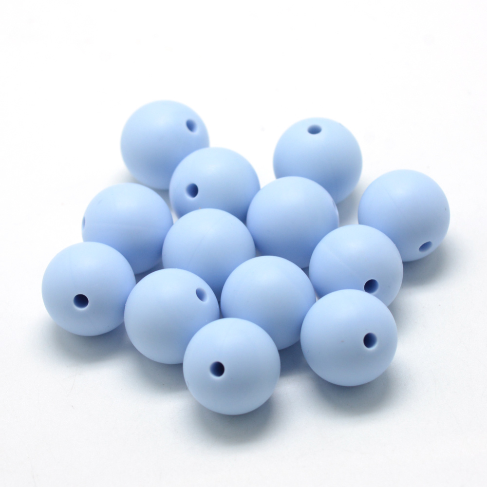 PandaHall Food Grade Environmental Silicone Beads, Chewing Beads For Teethers, DIY Nursing Necklaces Making, Round, LightSteelBlue, 12mm...