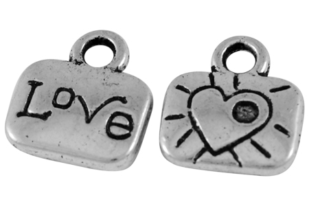 PandaHall Tibetan Style Pendants, Lead Free and Cadmium Free & Nickel Free, Antique Silver, Rectangle, about 11mm long, 10mm wide, 3mm thick...