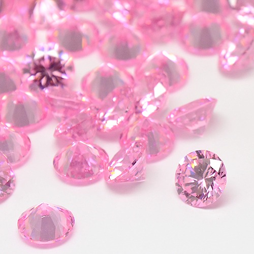 PandaHall Cubic Zirconia Cabochons, Grade A, Faceted, Diamond, PearlPink, 8x4.6mm Cubic Zirconia Diamond Pink