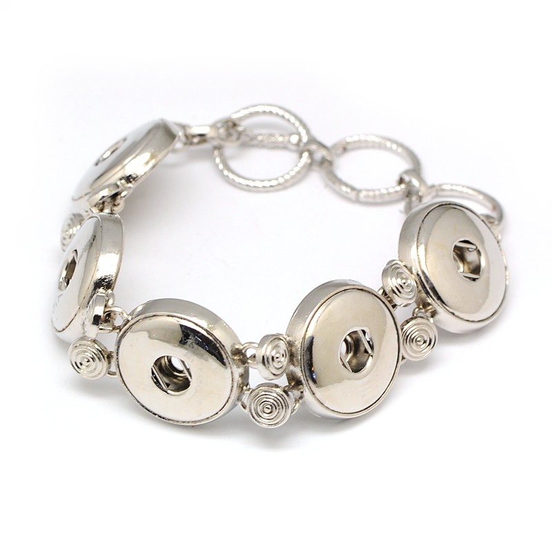 PandaHall Environmental Alloy Snap Bracelets, with Toggle Clasps, Cadmium Free & Nickel Free & Lead Free, Platinum, 210x21x5mm; hole: 4mm...