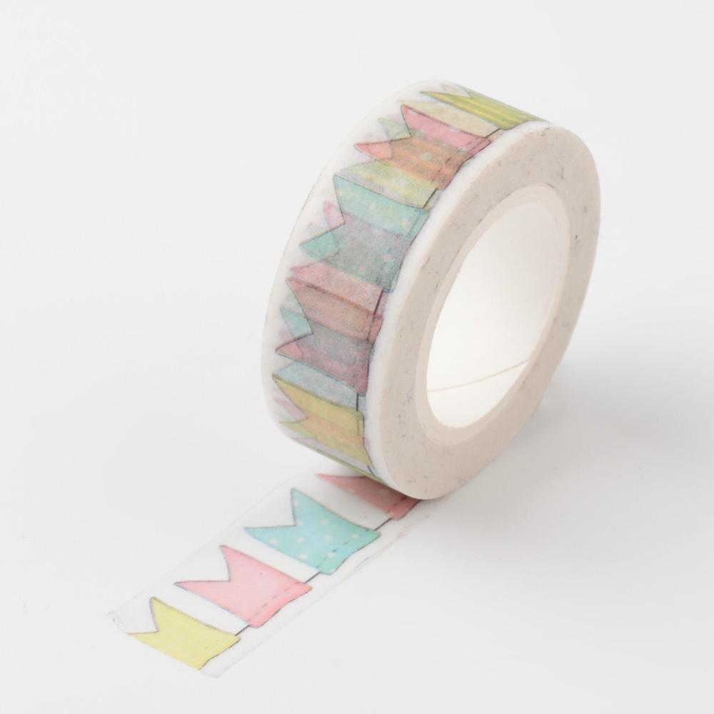 PandaHall DIY Arrow Pattern Scrapbook, Decorative Adhesive Tapes, Colorful, 15mm; about 10m/roll Paper