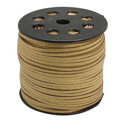 PandaHall Glitter Powder Faux Suede Cord, Faux Suede Lace, Tan, 3mm; 100yards/roll Suede Orange