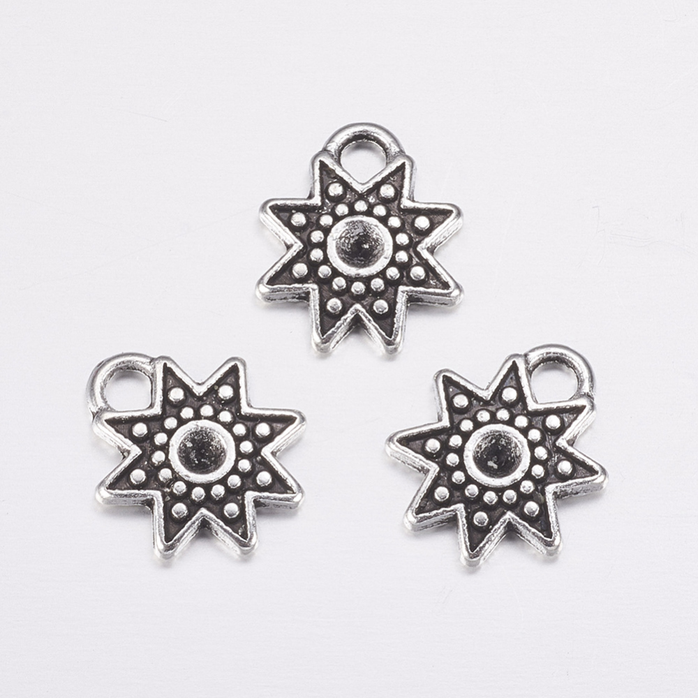 PandaHall Star Tibetan Style Pendant Rhinestone Settings, Lead Free, Cadmium Free and Nickel Free, Antique Silver, about 14mm long, 12mm...
