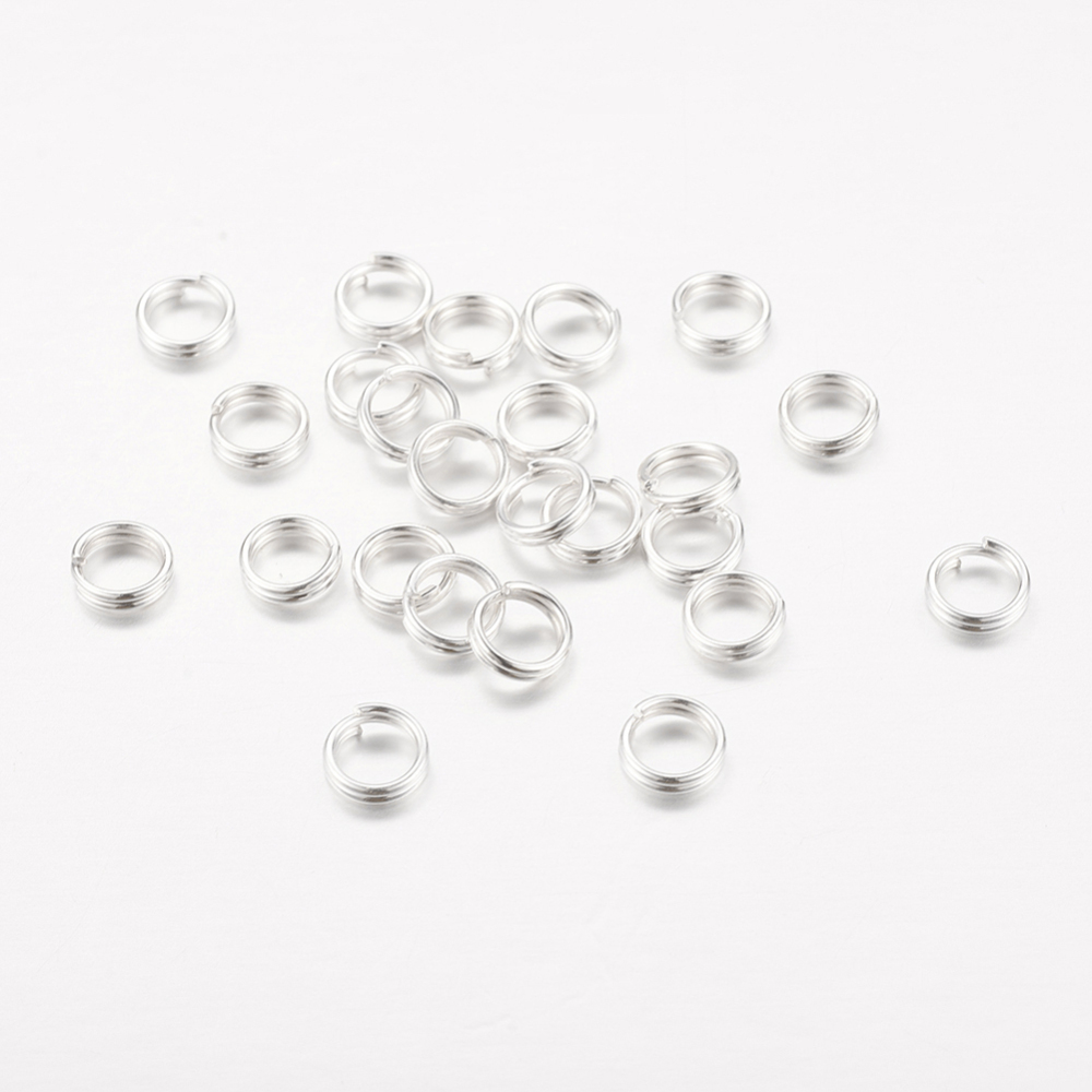 PandaHall Iron Split Rings, Silver, 5x1.4mm; about 4.3mm inner diameter, about 13000pcs/1000g Iron Round