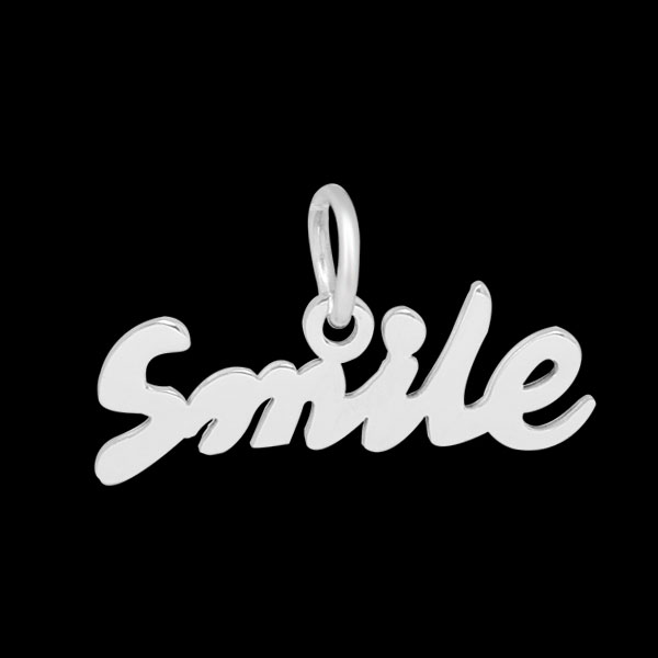 PandaHall Word Smile 316 Stainless Steel Pendants, Stainless Steel Color, 8x24x1.5mm, Hole: 5mm Stainless Steel Word